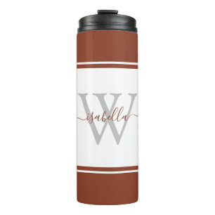 Bouteilles Isothermes Monogramme moderne et tendance rouille de script