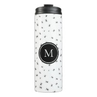 Monogramme Motif de fourmis noires