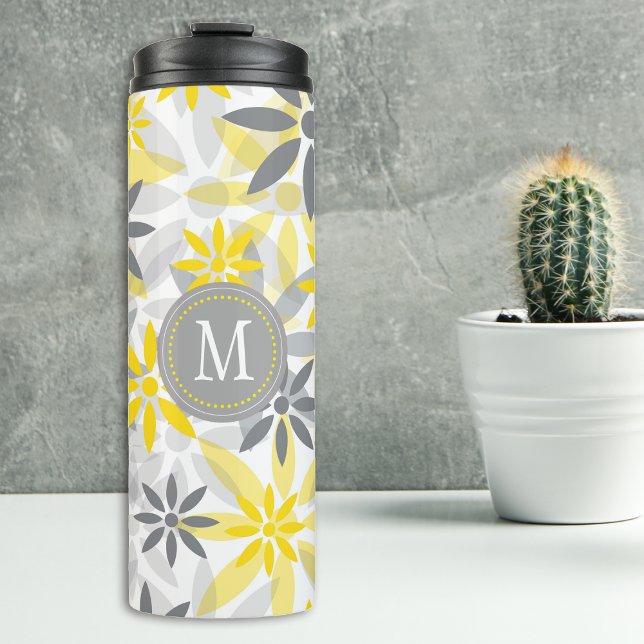 Bouteilles Isothermes Monogramme Motif gris jaune (Créateur téléchargé)