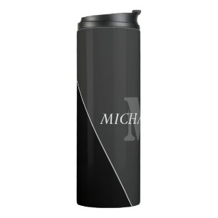 Bouteilles Isothermes Monogramme noir gris artistique moderne