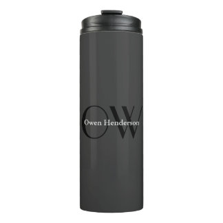Bouteilles Isothermes Monogramme noir gris élégant