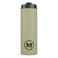 Monogramme noir minimaliste vert Sage Travel Mug