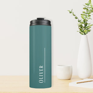 Bouteilles Isothermes monogramme personnalisé, vert turquoise bleu