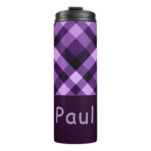 Bouteilles Isothermes Monogramme Plaid Moderne Plum Purple Plaid Parulin