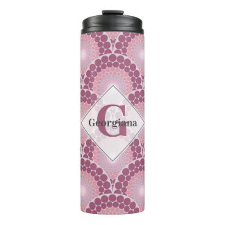 Bouteilles Isothermes Monogramme Radiant Rose Dusky Rose Dot Mandala