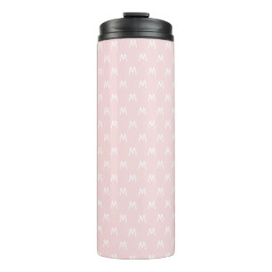 Bouteilles Isothermes Monogramme rose et blanc moderne