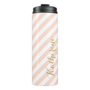 Bouteilles Isothermes Monogramme rose et or de pointes de preppy