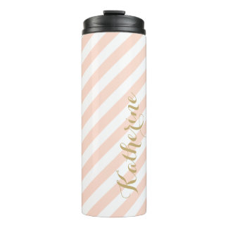 Bouteilles Isothermes Monogramme rose et or de pointes de preppy
