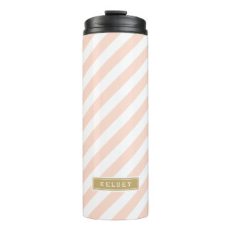 Bouteilles Isothermes Monogramme rose et or de pointes de preppy