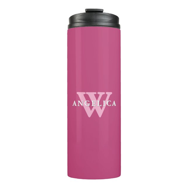 Bouteilles Isothermes Monogramme rose Rose Fushcia (Devant)