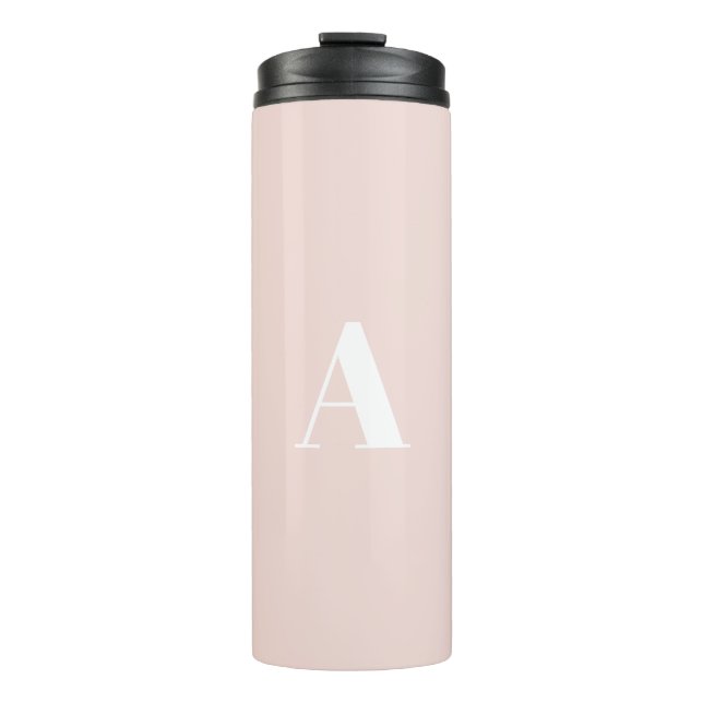 Bouteilles Isothermes Monogramme rose vif blanc chic (Devant)