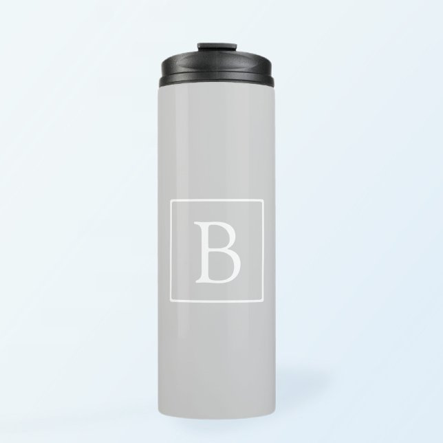 Bouteilles Isothermes Monogramme simple gris clair (Créateur téléchargé)
