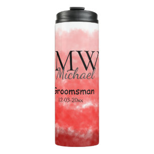 Bouteilles Isothermes monogramme simple personnalisé nom garçon d'honneu