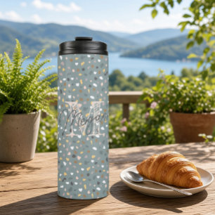 Bouteilles Isothermes Monogramme Terrazzo Personnalisé