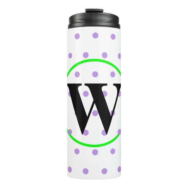 Bouteilles Isothermes Monogramme vert violet Pois (Devant)