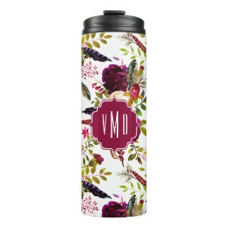 Bouteilles Isothermes Monographie florale de Boho Burgundy Marsala