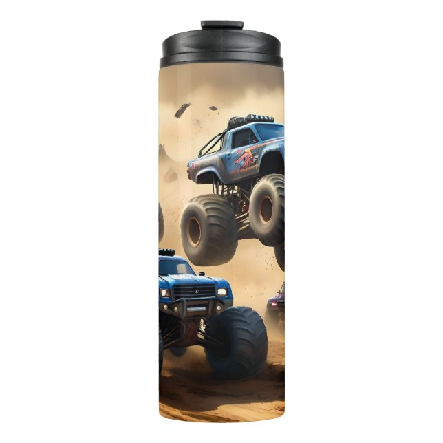 Bouteilles Isothermes Monster Trucks Courant Dans Le Désert, (Devant)