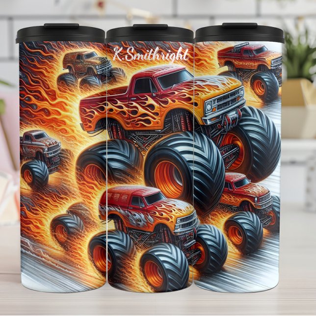 Bouteilles Isothermes Monster Trucks Fiery Race Track (Créateur téléchargé)