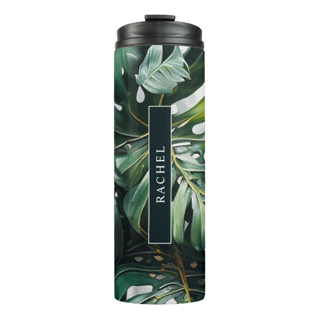 Bouteilles Isothermes Monstera Feuilles Tropical Custom Thermal Tumbler (Devant)