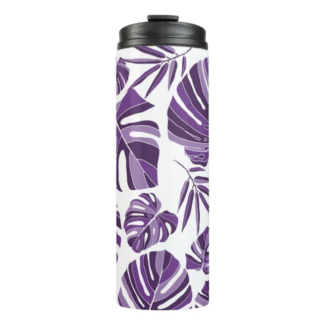 Bouteilles Isothermes Monstère violet tropicale feuilles sans couture mo (Devant)