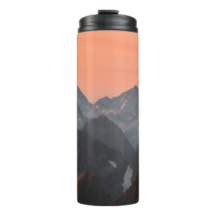 Bouteilles Isothermes MONTAGNES Brown ET BLANCHES SOUS LE CIEL D'ORANGE