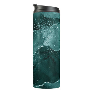Bouteilles Isothermes Moody Agate Turquoise Vert Malachite Riche Joyau
