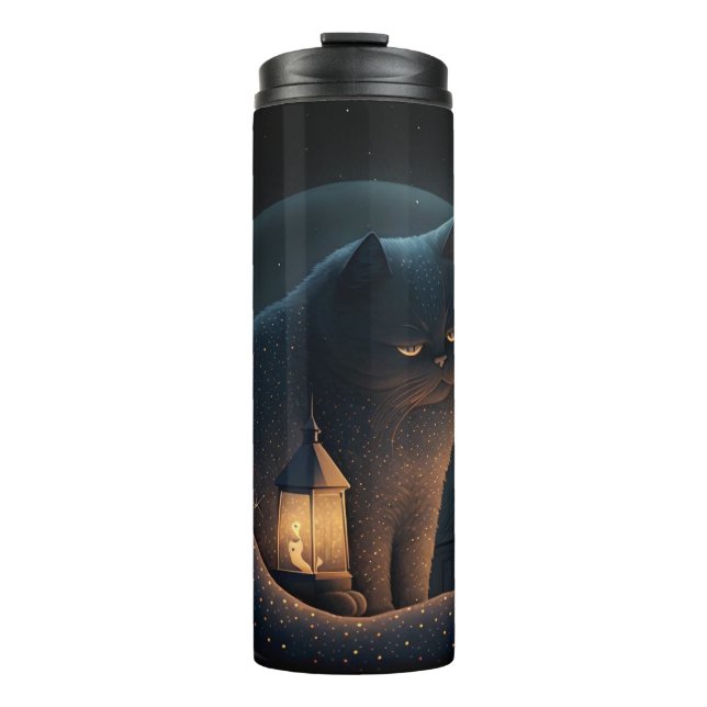 Bouteilles Isothermes Moody Black Cat par Maison @ Nuit - Tumbler Thermi (Devant)