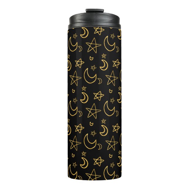 Bouteilles Isothermes Moons et étoiles Motif or (Devant)