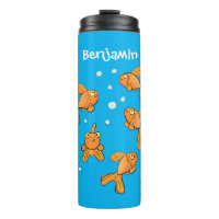 Morceau de poisson rouge orange mignon sur dessin 