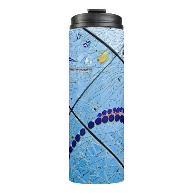 Bouteilles Isothermes Mosaïque de miroir bleu Abstrait (Devant)
