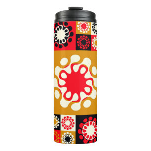 Bouteilles Isothermes mosaïque ethnique de style asiatique avec fleurs