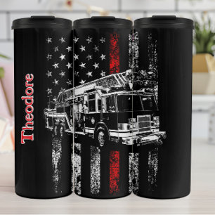 Bouteilles Isothermes Moteur sur drapeau américain Thin Red Line