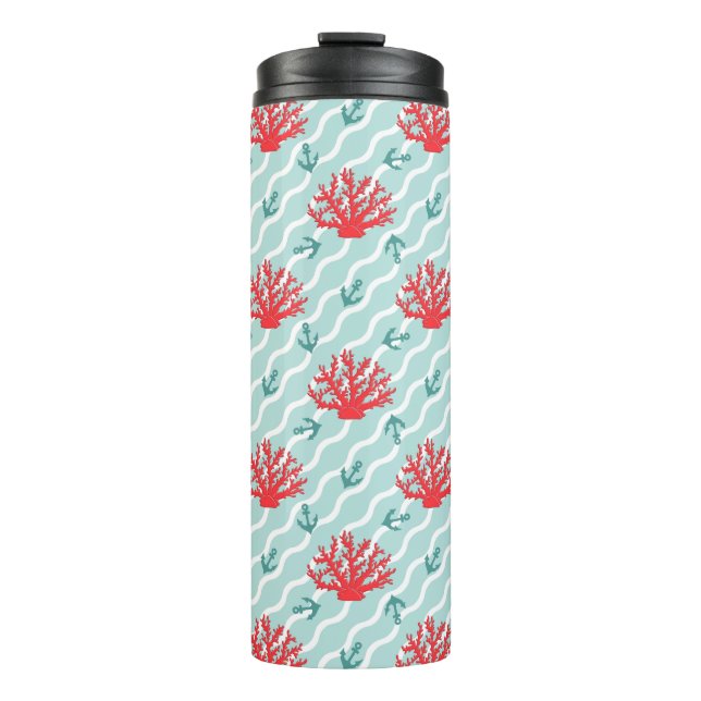 Bouteilles Isothermes Motif 1 de corail rouge (Devant)