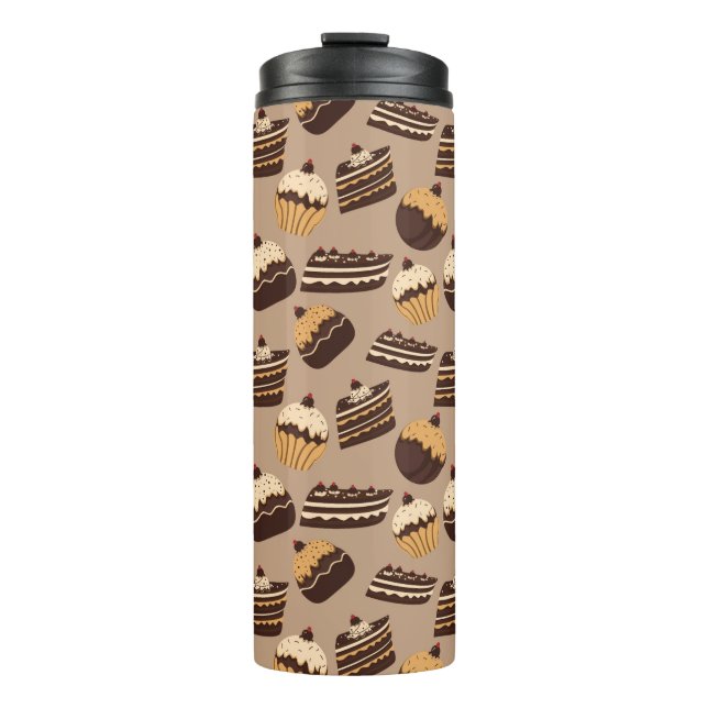 Bouteilles Isothermes Motif 3 de chocolat et de pâtisseries (Devant)
