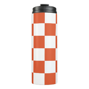 Bouteilles Isothermes Motif à carreaux orange et blanc