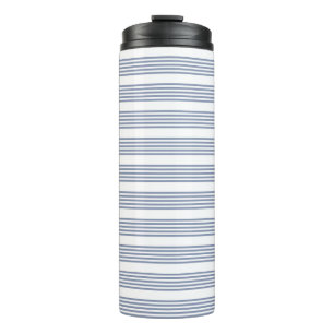 Bouteilles Isothermes Motif à cinq bandes bleu-gris et blanc
