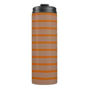 Bouteilles Isothermes Motif à cinq bandes bleu-gris et orange brûlé