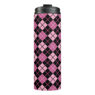 Bouteilles Isothermes Motif à motifs de losanges dans le noir et le ros