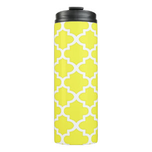 Bouteilles Isothermes Motif à quatre feuilles en jaune d'agrumes