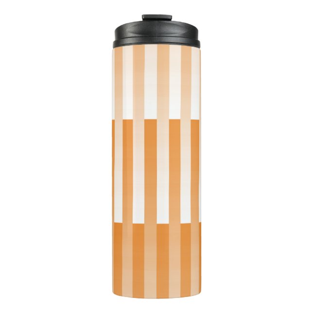 Bouteilles Isothermes Motif à rayures blanches orange (Devant)