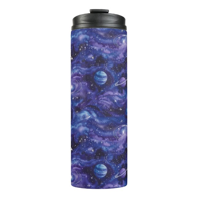 Bouteilles Isothermes Motif à thème spatial avec étoiles et planètes (Devant)