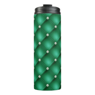 Bouteilles Isothermes Motif à touffes en diamant vert de luxe