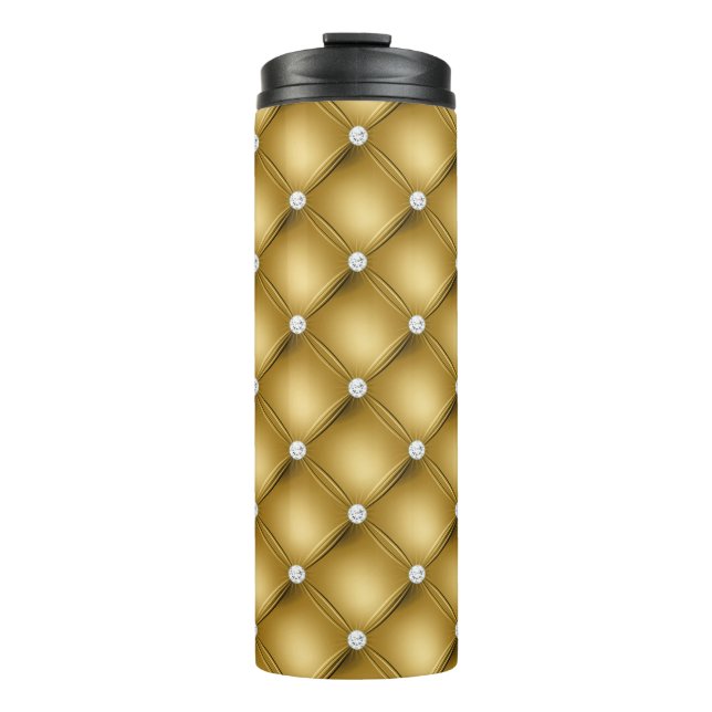 Bouteilles Isothermes Motif à tufté diamant or luxe (Devant)