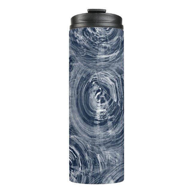 Bouteilles Isothermes Motif Abstrait bleu et blanc (Devant)