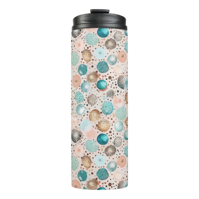 Bouteilles Isothermes Motif Abstrait chatoyant en Turquoise, Rose (Devant)