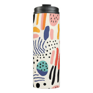 Bouteilles Isothermes Motif Abstrait de Formes Organiques Memphis