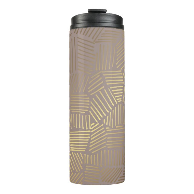 Bouteilles Isothermes Motif Abstrait de lignes d'or (Devant)