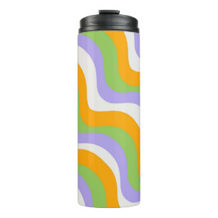 Bouteilles Isothermes Motif Abstrait de Vague Rétro avec Boucle Groovy Y