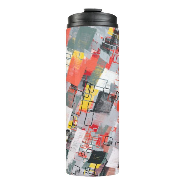 Bouteilles Isothermes Motif abstrait fait main. Art moderne (Devant)