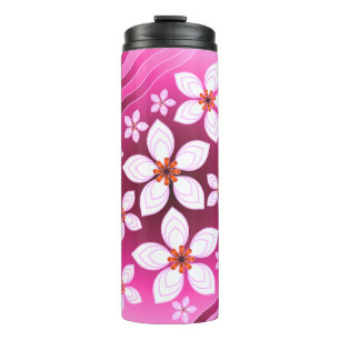 Bouteilles Isothermes Motif Abstrait Floral Rose   Fleur Esthétique Ar